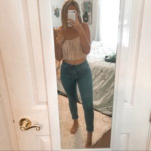 BDG brand high rise blue skinny jeans!